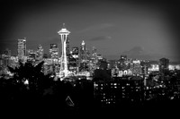 Black and White, View of Space Needle from Kerry Park