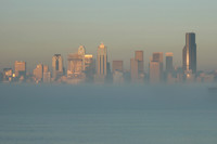 Foggy Seattle skyline